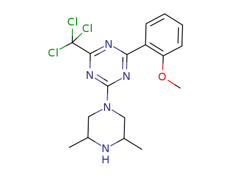 2-(3,5-dimethylpiperazin-1-yl)-4-(2-methoxyphenyl)-6-trichloromethyl[1,3,5]triazine