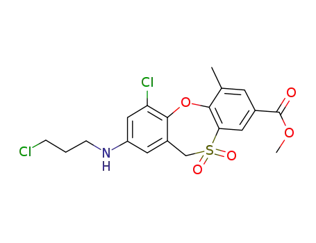 4-chloro-2-(3-chloro-propylamino)-6-methyl-10,10-dioxo-10,11-dihydro-5-oxa-10λ6-thia-dibenzo[a,d]cycloheptene-8-carboxylic acid methyl ester