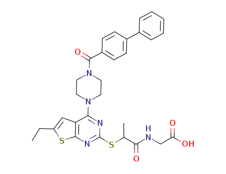 N-[2-({4-[4-(1,1'-biphenyl-4-ylcarbonyl)piperazin-1-yl]-6-ethylthieno[2,3-d]pyrimidin-2-yl}thio)propanoyl]glycine