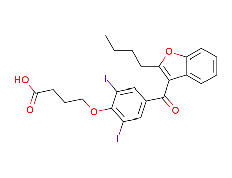 2-butyl-3-[3,5-diiodo-4-(3-carboxypropyloxy)-benzoyl]benzofuran