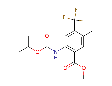 Molecular Structure of 872624-54-9 (Benzoic acid, 5-Methyl-2-[[(1-Methylethoxy)carbonyl]aMino]-4-(trifluoroMethyl)-, Methyl ester)