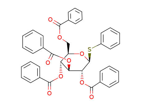 Molecular Structure of 62774-33-8 (.beta.-D-Glucopyranoside, phenyl 1-thio-, tetrabenzoate)