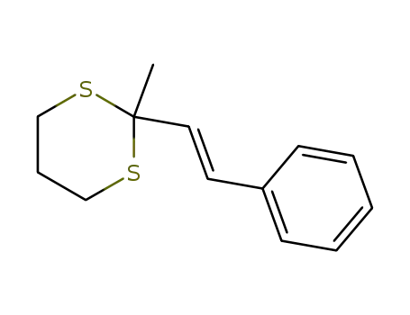 Molecular Structure of 72047-50-8 (1,3-Dithiane, 2-methyl-2-[(1E)-2-phenylethenyl]-)
