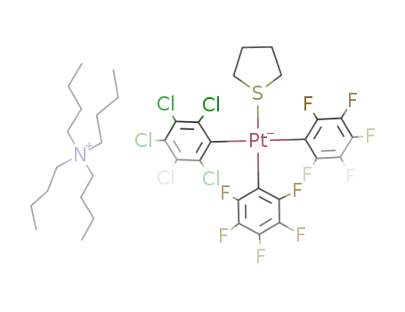 {(C4H9)4N}{cis-Pt(C6F5)2(C6Cl5)(tetrahydrothiophene)}