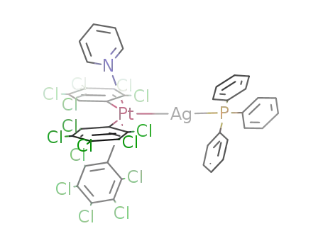 {(pyridine)(C6Cl5)3PtAg(triphenylphosphine)}