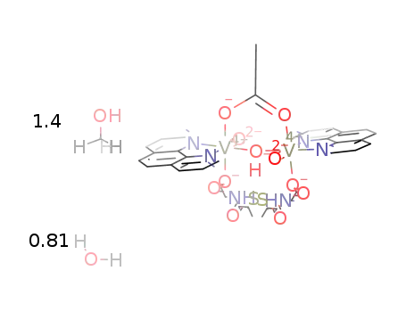 [(V(IV)O)2(μ-OH)(μ-OAc)(μ-(N-2-mercapto-propionyl-glycine disulfide-H2)(1,10-phenanthroline)2]*1.40MeOH*0.81H2O