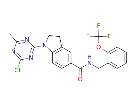 1-(4-chloro-6-methyl-1,3,5-triazin-2-yl)-N-({2-[(trifluoromethyl)oxy]phenyl}methyl)-2,3-dihydro-1H-indole-5-carboxamide
