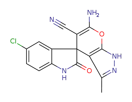 6'‑amino‑3'‑methyl‑2‑oxo‑1'H‑spiro[5‑chloro‑indoline‑3,4'‑pyrano[2,3‑c]pyrazole]‑5'‑carbonitrile