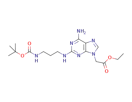 ethyl 2-[6-amino-2-{3-(t-butoxycarbonylamino)-propyl}amino-9H-purin-9-yl]acetate