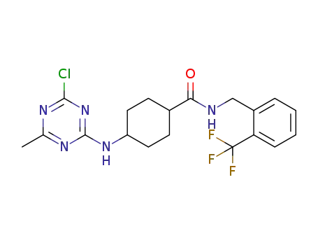 cis-4-[(4-chloro-6-methyl-1,3,5-triazin-2-yl)amino]-N-{[2-(trifluoromethyl)phenyl]methyl}cyclohexanecarboxamide