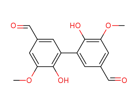 Molecular Structure of 2092-49-1 (6,6'-DIHYDROXY-5,5'-DIMETHOXY-[1,1'-BIPHENYL]-3,3'-DICARBOXALDEHYDE)