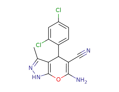 6-amino-3-methyl-4-(2,4-dichlorophenyl)-1,4-dihydropyrano[2,3-c]pyrazole-5-carbonitrile