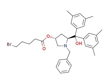 {(3R,5S)-1-benzyl-5-[bis(3,5-dimethylphenyl)(hydroxy)methyl]pyrrolidin-3-yl} 5-bromopentanoate
