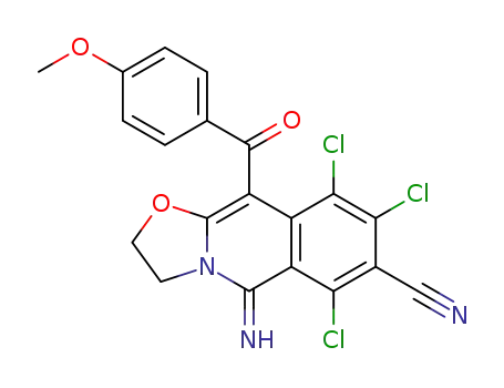 6,8,9-trichloro-5-imino-10-(4-methoxybenzoyl)-3,5-dihydro-2H-oxazolo[3,2-b]isoquinoline-7-carbonitrile