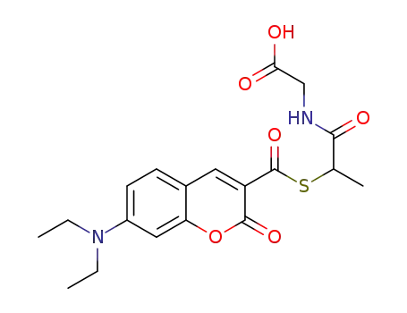 2-(2-{[7-(diethylamino)-2-oxo-2H-chromene-3-carbonyl]thio}propanamido)acetic acid