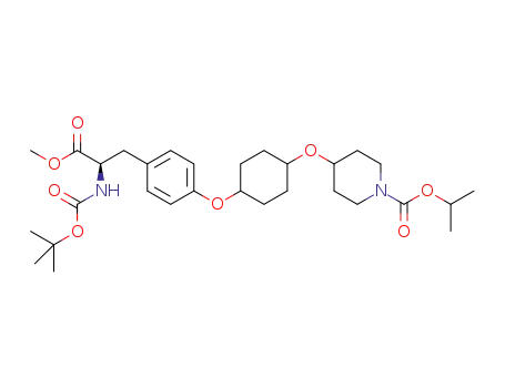isopropyl 4-((1R,4r)-4-(4-((R)-2-(tert-butoxycarbonylamino)-3-methoxy-3-oxopropyl)phenoxy)cyclohexyloxy)piperidine-1-carboxylate
