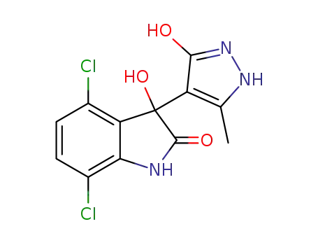 4,7-dichloro-3-hydroxy-3-(3-hydroxy-5-methyl-1H-pyrazol-4-yl)-indolin-2-one