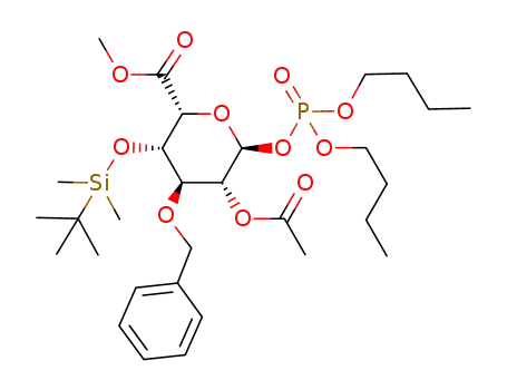 methyl (dibutylphosphate-2-O-acetyl-3-O-benzyl-4-O-tert-butyldimethylsilyl-α-L-idopyranosid)uronate