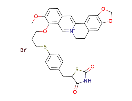 9-(3-(4-((2,4-thiazolidinedione-5-yl)methyl)phenylthio)butoxy)-O-berberine hydrobromide
