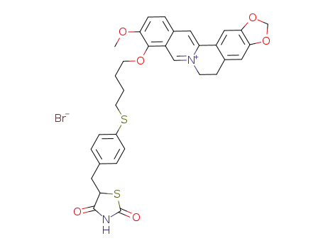 9-(4-(4-((2,4-thiazolidinedione-5-yl)methyl)phenylthio)butoxy)-O-berberine hydrobromide