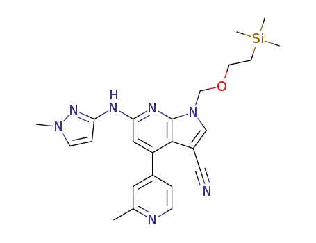 6-[(1-methyl-1H-pyrazol-3-yl)amino]-4-(2-methylpyridin-4-yl)-1-{[2-(trimethylsilyl)ethoxy]methyl}-1H-pyrrolo[2,3-b]pyridine-3-carbonitrile