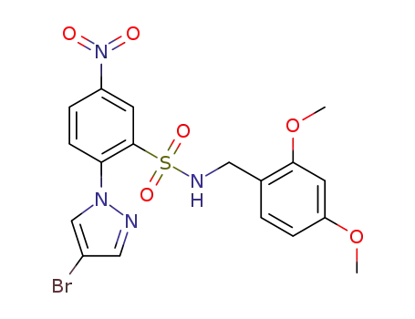 2-(4-bromo-1H-pyrazol-1-yl)-N-(2,4-dimethoxybenzyl)-5-nitrobenzenesulfonamide