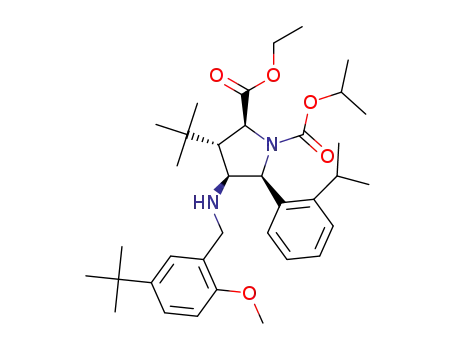 (2S,3S,4S,5S)-3-tert-butyl-4-(5-tert-butyl-2-methoxybenzylamino)-5-(2-isopropylphenyl)-pyrrolidine-1,2-dicarboxylic acid 2-ethyl ester 1-isopropyl ester