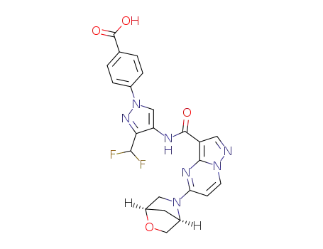 4-[3-(difluoromethyl)-4-[[5-[(1R,4R)-2-oxa-5-azabicyclo[2.2.1]heptan-5-yl]pyrazolo[1,5-a]pyrimidine-3-carbonyl]amino]pyrazol-1-yl]benzoic acid