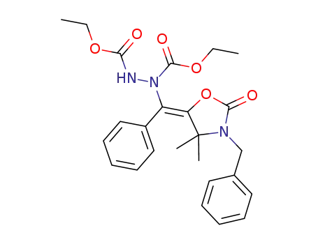 diethyl (Z)-1-((3-benzyl-4,4-dimethyl-2-oxooxazolidin-5-ylidene)(phenyl)methyl)hydrazine-1,2-dicarboxylate