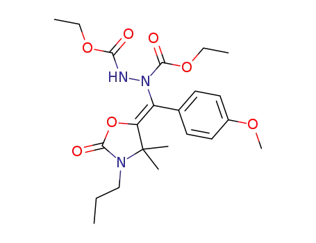 diethyl (Z)-1-((4,4-dimethyl-2-oxo-3-propyloxazolidin-5-ylidene)(4-methoxyphenyl)methyl)hydrazine-1,2-dicarboxylate