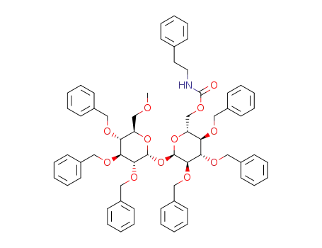 2,3,4,2',3',4'-hexa-O-benzyl-6-O-methyl-6'-O-[N-(2-phenethyl)carbamoyl]-α,α-D-trehalose