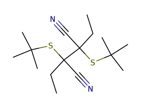 Molecular Structure of 91734-14-4 (Butanedinitrile, 2,3-bis[(1,1-dimethylethyl)thio]-2,3-diethyl-)