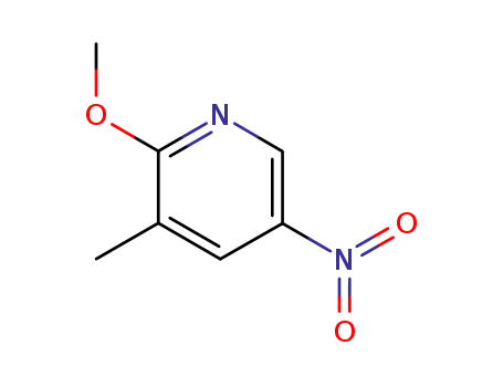 Molecular Structure of 89694-10-0 (2-Methoxy-5-nitro-3-picoline)