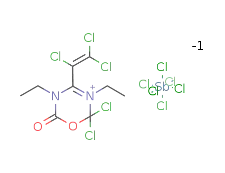 2,2-dichloro-3,5-diethyl-5,6-dihydro-4-(trichlorovinyl)-6-oxo-2H-1,3,5-oxadiazinium hexachloroantimonate
