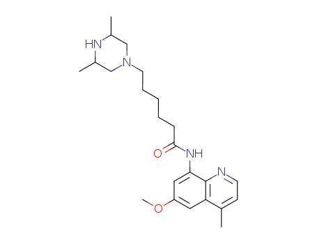 Molecular Structure of 83547-07-3 (1-Piperazinehexanamide,
N-(6-methoxy-4-methyl-8-quinolinyl)-3,5-dimethyl-)