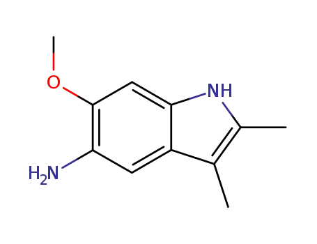 Molecular Structure of 135855-58-2 (1H-Indol-5-amine, 6-methoxy-2,3-dimethyl-)