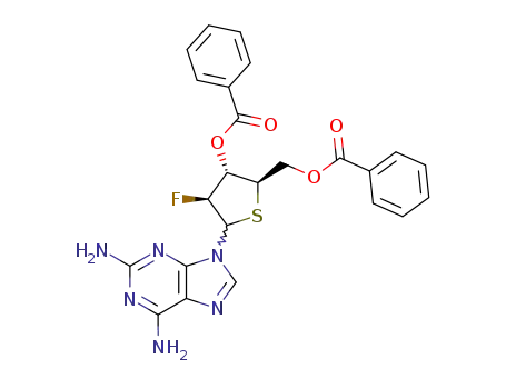 9-(2-deoxy-3,5-di-O-benzoyl-2-fluoro-4-thio-α,β-D-arabino-pentofuranosyl)-2,6-diaminopurine