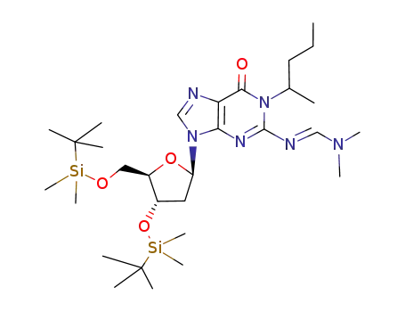 3',5'-O-bis(tert-butyldimethylsilyl)-1-(1-methylbutyl)-N2-dimethylaminomethylene-2'-deoxyguanosine