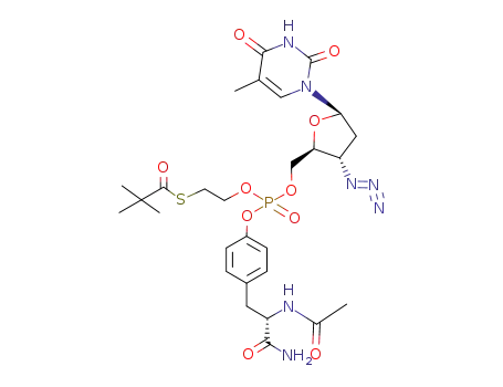 O-[N-(acetyl)-L-tyrosinamide]yl-O-(S-pivaloyl-2-thioethyl)-3'-azido-3'-deoxythymidin-5'-yl phosphate