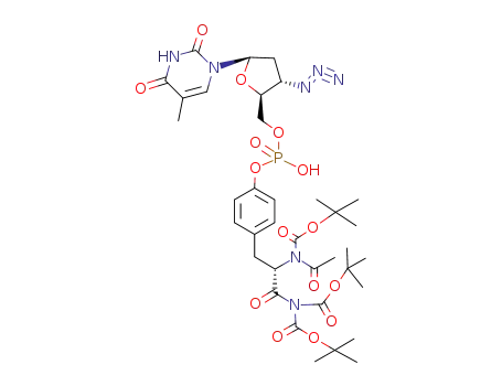 O-[N-(acetyl-Boc)-L-tyrosinyl-N,N-di-Boc-amide]-O-(3'-azido-3'-deoxythymidin-5'-yl) phosphate