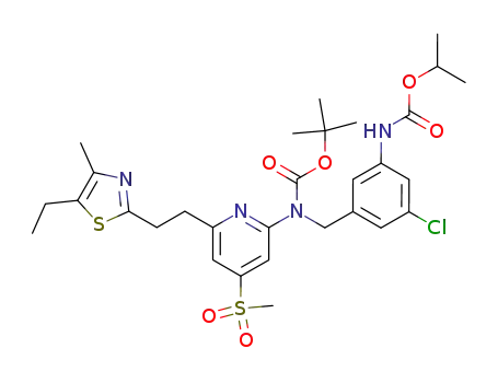 (3-chloro-5-isopropoxycarbonylamino-benzyl)-{6-[2-(5-ethyl-4-methyl-thiazol-2-yl)-ethyl]-4-methanesulfonyl-pyridin-2-yl}-carbamic acid tert-butyl ester