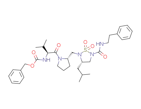 {(S)-1-[(S)-2-((S)-3-Isobutyl-1,1-dioxo-5-phenethylcarbamoyl-1λ6-[1,2,5]thiadiazolidin-2-ylmethyl)-pyrrolidine-1-carbonyl]-2-methyl-propyl}-carbamic acid benzyl ester