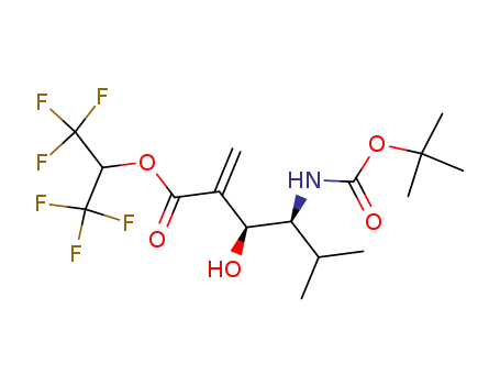 tert-butyl (3S,4S)-[5-((1,1,1,3,3,3-hexafluoropropan-2-yloxy)carbonyl)-4-hydroxy-2-methylhex-5-en-3-yl]carbamate