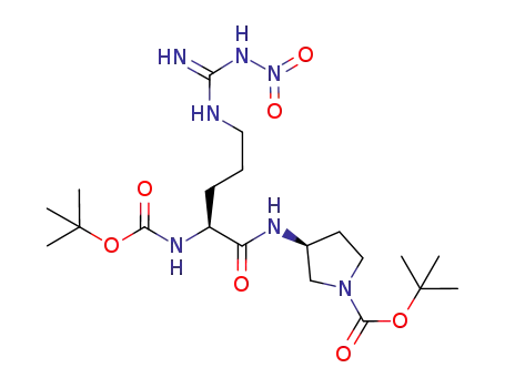 (3S)-3-({(2S)-2-[(tert-butoxycarbonyl)amino]-5-(3-nitroguanidino)pentanoyl}amino)pyrrolidine-1-carboxylic acid tert-butyl ester