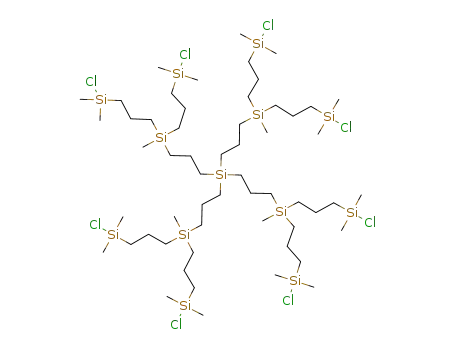 1-{bis-[3-(chloro-dimethyl-silanyl)-propyl]-methyl-silanyl}-3-[tris-(3-{bis-[3-(chloro-dimethyl-silanyl)-propyl]-methyl-silanyl}-propyl)-silanyl]-propane