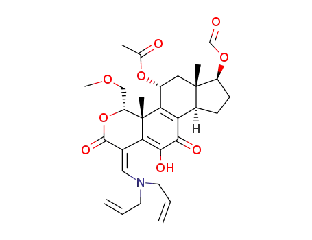 (1E,4S,4aR,5R,6aS,7S)-1-[(diallylamino)methylene]-7-(formyloxy)-11-hydroxy-4-(methoxymethyl)-4a,6a-dimethyl-2,10-dioxo-1,2,4,4a,5,6,6a,7,8,9,9a,10-dodecahydroindeno[4,5-h]isochromen-5-yl acetate