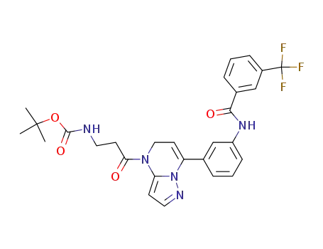 tert-butyl {3-oxo-3-[7-(3-{[3-(trifluoromethyl)benzoyl]amino}phenyl)pyrazolo[1,5-a]pyrimidin-4(5H)-yl]propyl}carbamate