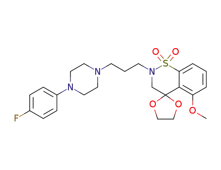 2-[3-[4-(4-fluorophenyl)piperazin-1-yl]propyl]-5-methoxy-3,4-dihydro-2H-1,2-benzothiazin-4-one 1,1-dioxide ethylene acetal