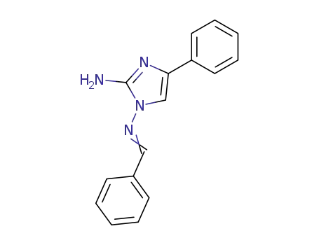 Molecular Structure of 28734-00-1 (4-PHENYL-N~1~-[(1E)-PHENYLMETHYLENE]-1H-IMIDAZOLE-1,2-DIAMINE)