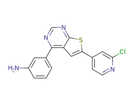 3-[6-(2-chloro-pyridin-4-yl)-thieno[2, 3-d]pyrimidin-4-yl]-phenylamine